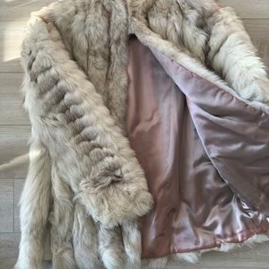 Custom real fox fur cream coat XS